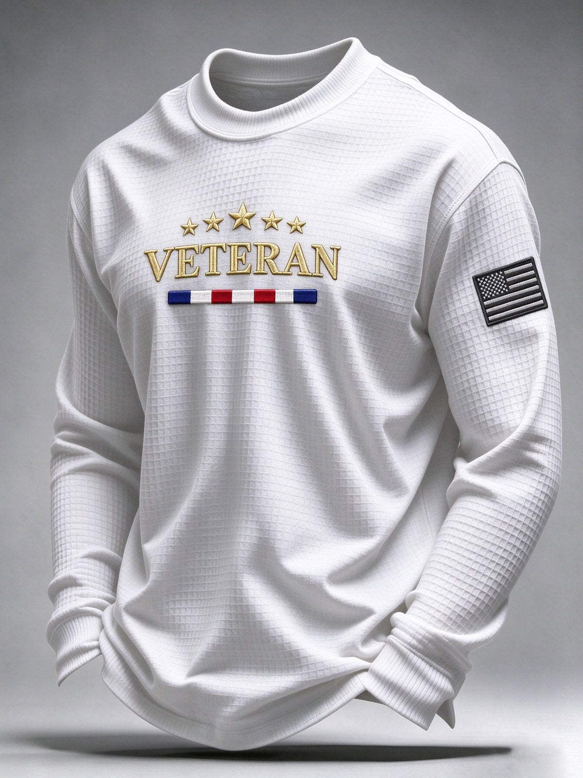 Men's Veteran Pride DD-214 Printed Waffle Long-Sleeve T-Shirt