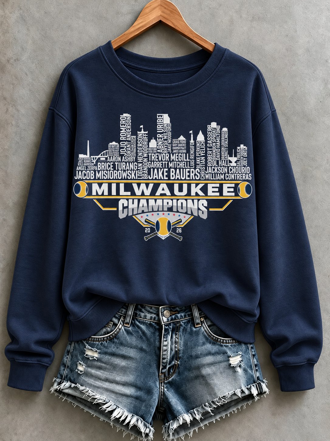 Women's Baseball Print Sweatshirt