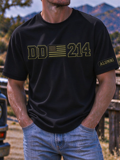 Men's Veteran DD-214 Print Waffle-Knit Short-Sleeve T-Shirt