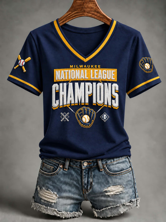 Women's Baseball Print T-Shirt