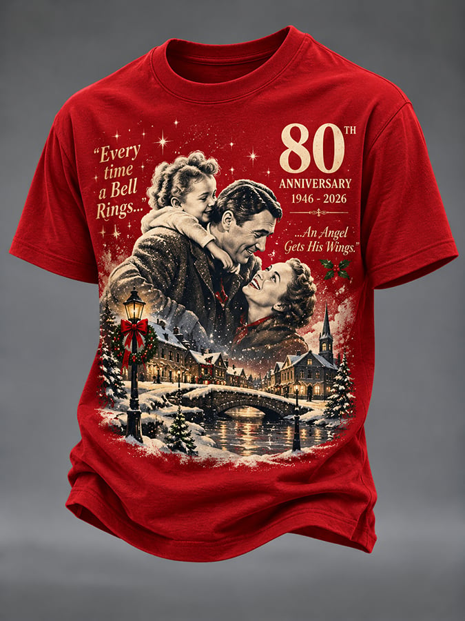 Men's Christmas Print Round Neck T-shirt