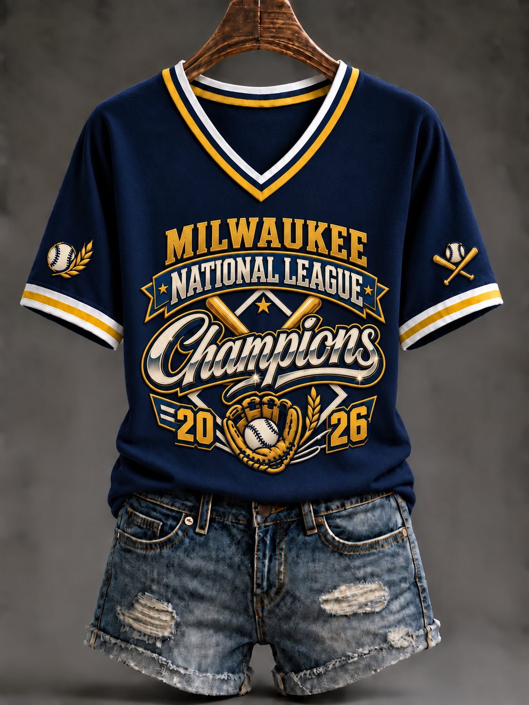 Women's Baseball Print T-Shirt