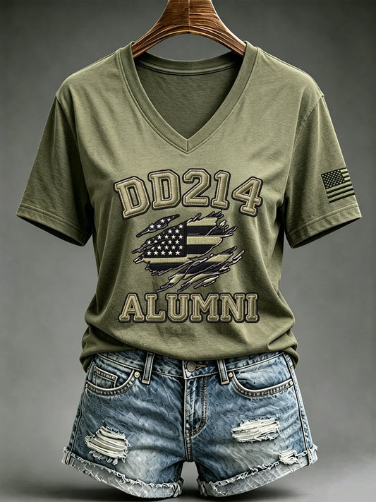 Women's Veteran Pride DD-214 Printed Casual T-Shirt