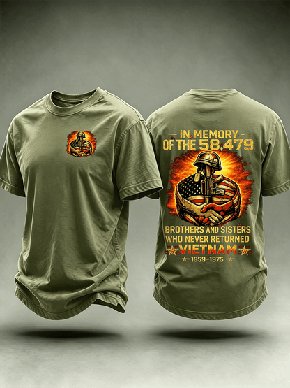 Men's In Memory Of The 58,479 Tribute T-Shirt, Vietnam Era Memorial Graphic Tee