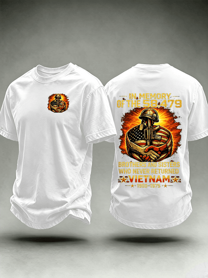 Men's In Memory Of The 58,479 Tribute T-Shirt, Vietnam Era Memorial Graphic Tee