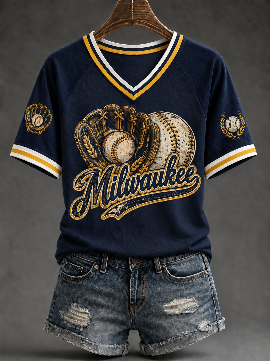 Women's Baseball Print T-Shirt