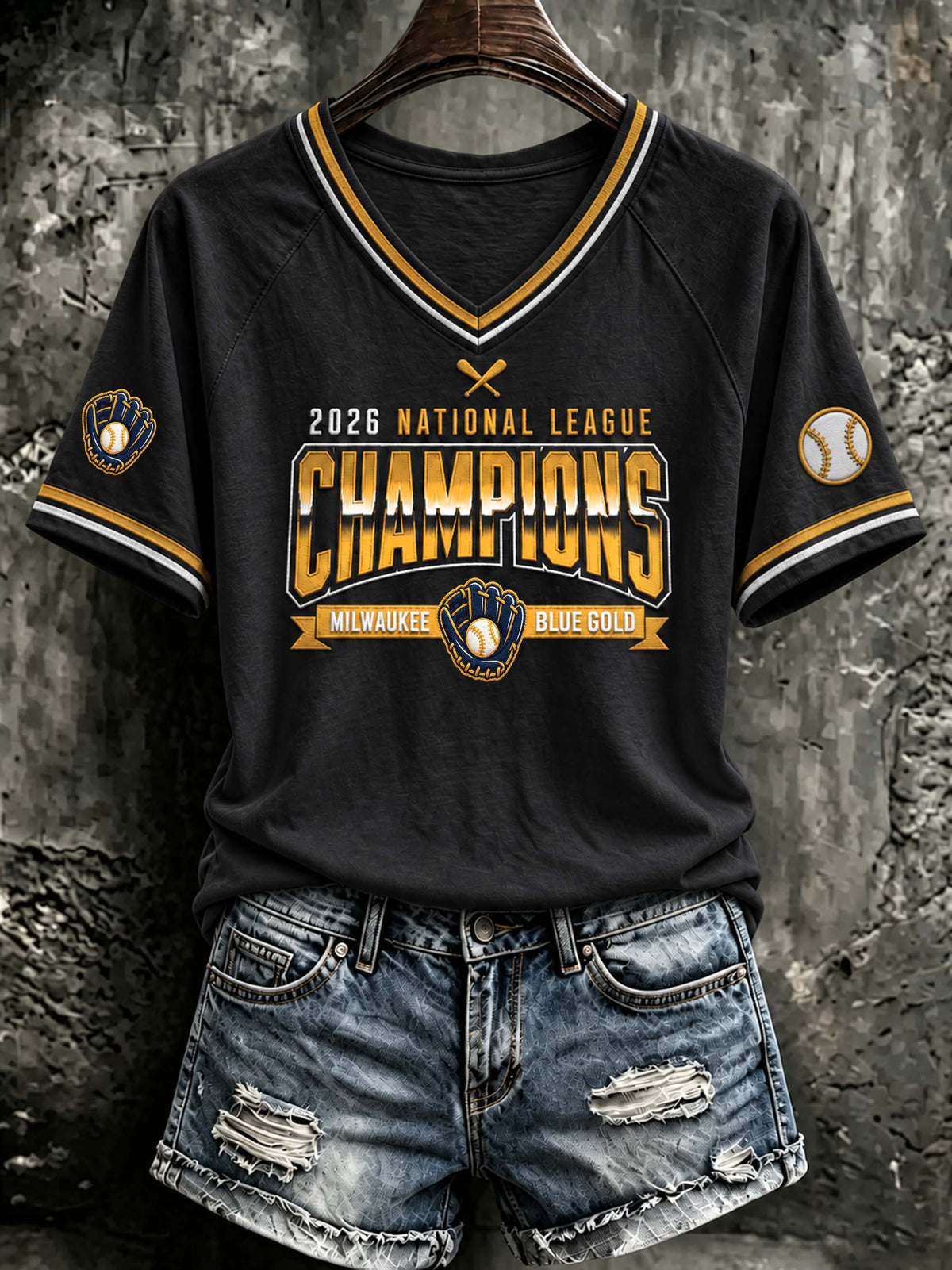 Women's Baseball Print T-Shirt