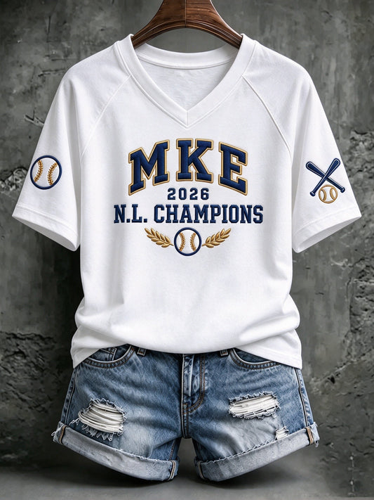 Women's Baseball Print T-Shirt