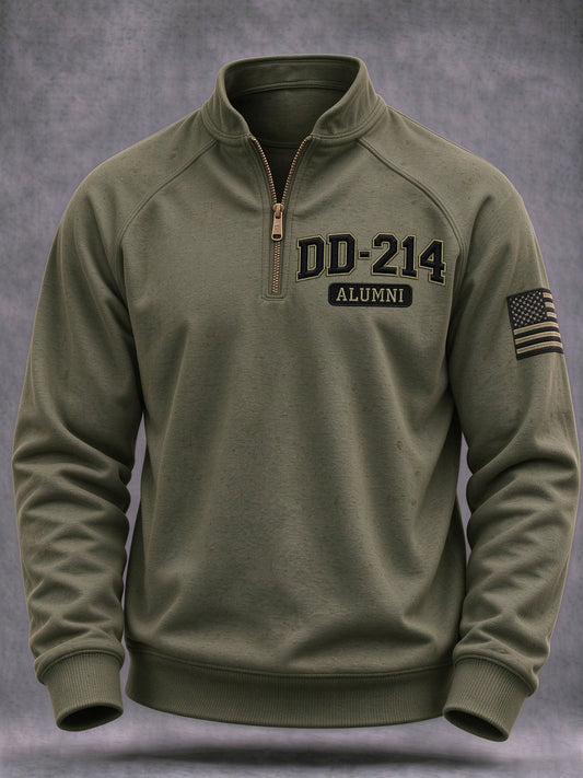 Men's Veteran Pride DD-214 Printed Half-Zip Sweatshirt