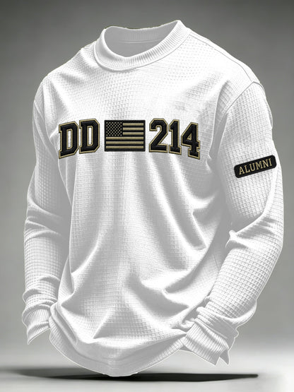 Men's Veteran Pride DD-214 Printed Waffle Long-Sleeve T-Shirt