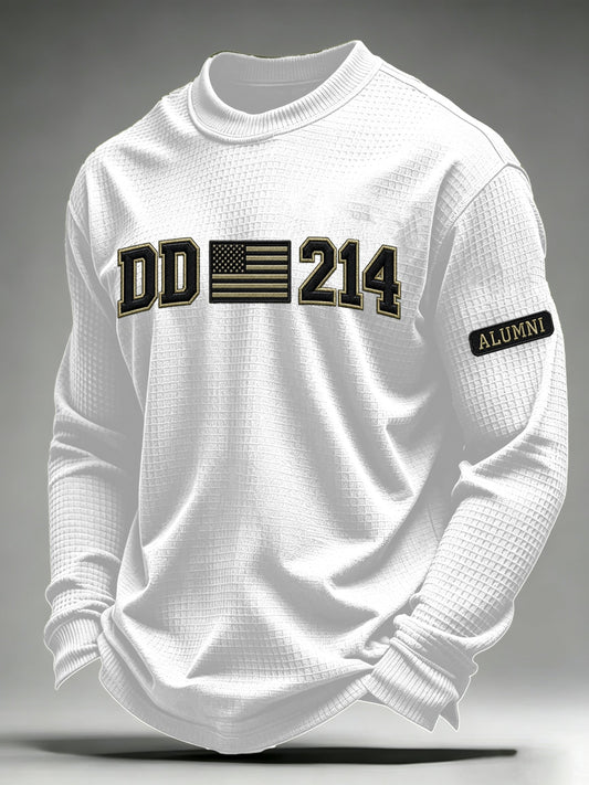 Men's Veteran Pride DD-214 Printed Waffle Long-Sleeve T-Shirt