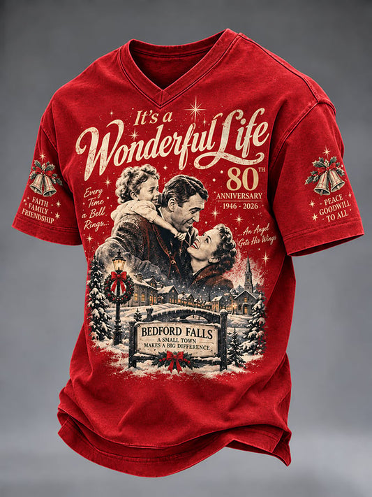 Men's Christmas Print Casual T-shirt