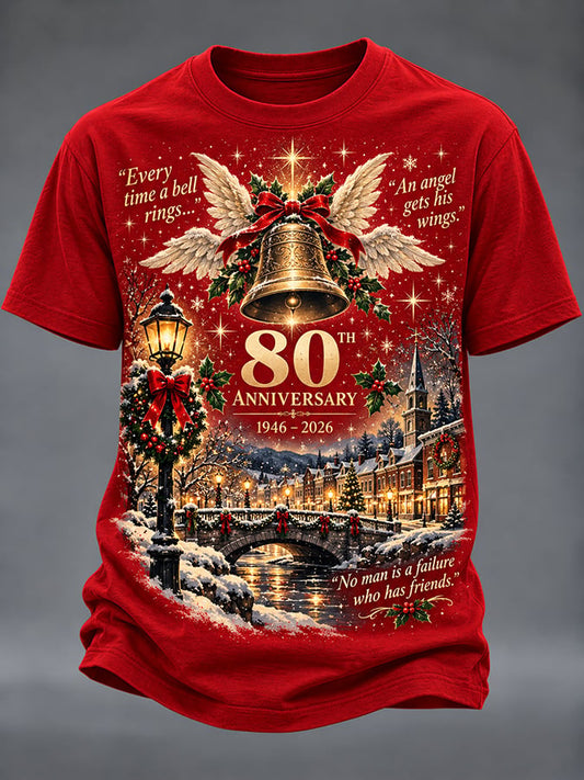 Men's Christmas Print Round Neck T-shirt