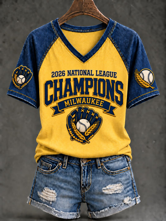 Women's Baseball Print T-Shirt