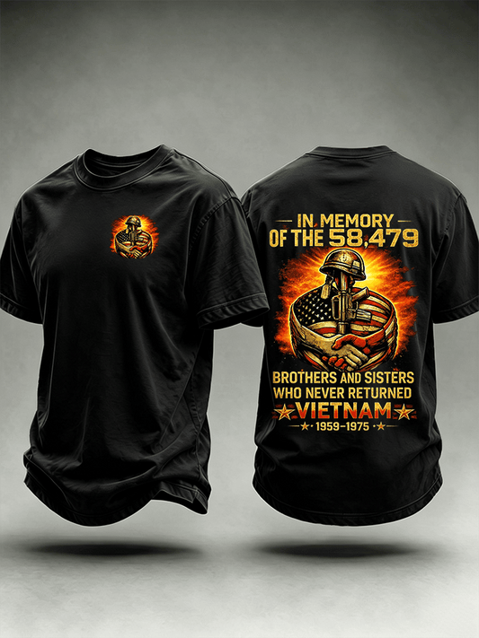 Men's In Memory Of The 58,479 Tribute T-Shirt, Vietnam Era Memorial Graphic Tee