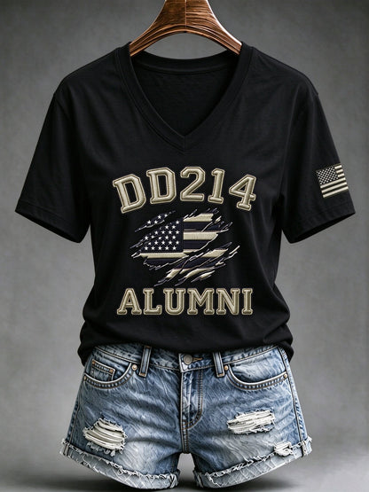 Women's Veteran Pride DD-214 Printed Casual T-Shirt