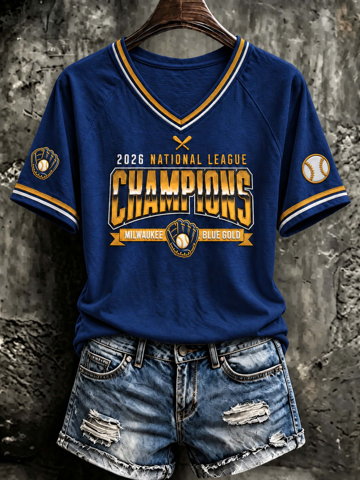 Women's Baseball Print T-Shirt