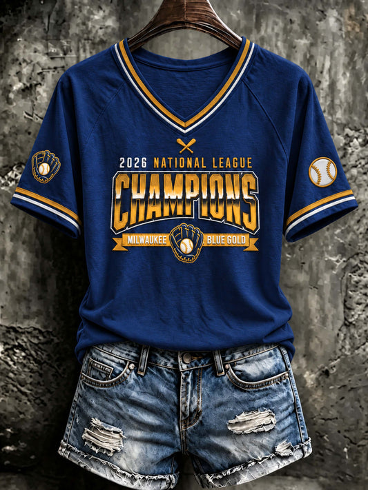 Women's Baseball Print T-Shirt