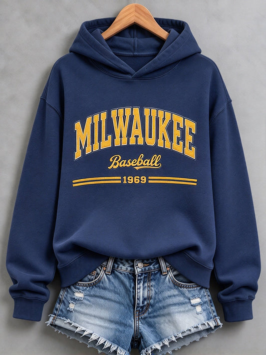 Women's Baseball Print Sweatshirt
