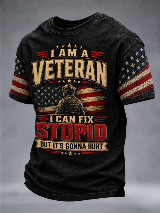 Men's Veterans Day Printed Casual T-Shirt