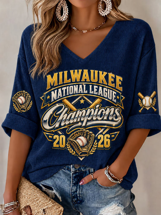 Women's Baseball Printed T-shirt
